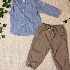 H&M Light Blue Striped Shirt